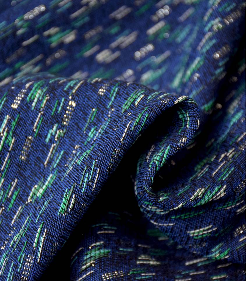 Tissu Jacquard Folkar Vert Bleu