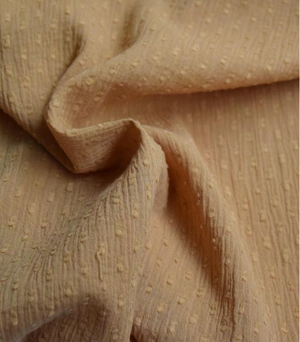 Tissu plumetis crinkle - Caramel