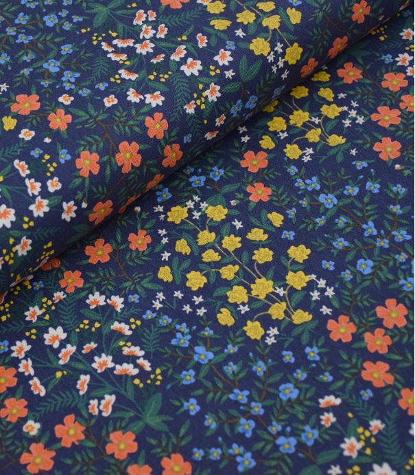 Tissu Canvas - Wildwood Garden - Navy