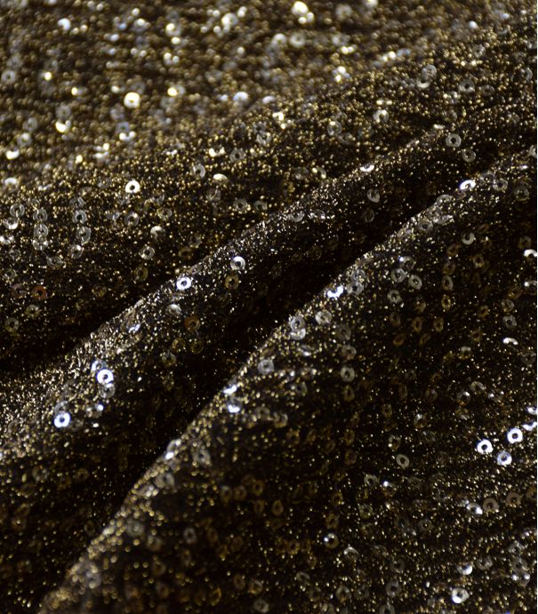 Tissu sequins jersey - Black / Gold