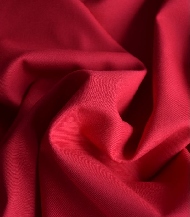 Tissu twill Bamboo et polyester recyclé - Framboise