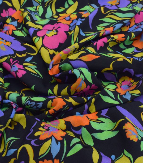 Tissu crêpe viscose- Flowers Bloom