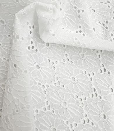 Broderie anglaise Marguerite - Blanc