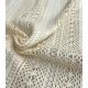 Tissu maille crochet Rayures - Beige