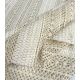 Tissu maille crochet Rayures - Beige