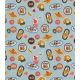 Tissu coton Fruit Stickers - Light Blue