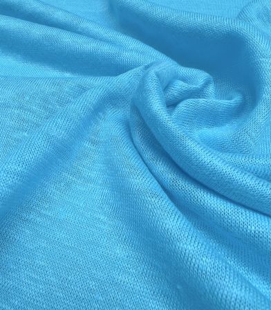 Tissu jersey de lin - Azur