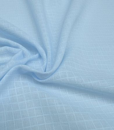 Tissu Fibremood voile Quadrille - Blue
