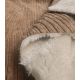 Tissu double face sherpa / velours - Noisette