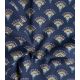 Tissu velours milleraies - Eventails Navy