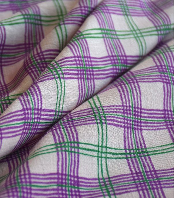 Tissu viscose tramée - Harry's checks Purple