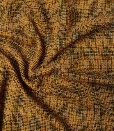 Tissu crêpe viscose Checks - Ocre