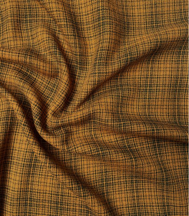 Tissu crêpe viscose Checks - Ocre