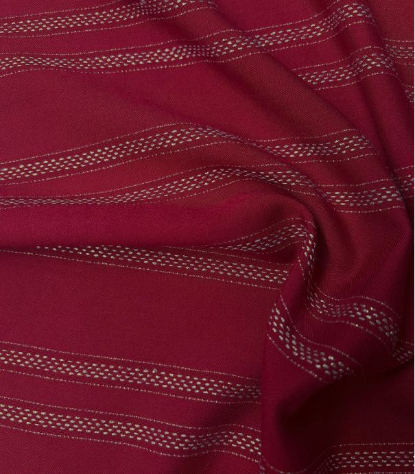 Tissu viscose Gold stripes - Bordeaux