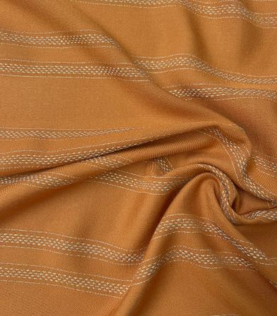 Tissu viscose Gold stripes - Ocre