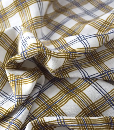 Tissu viscose tramée - Harry's checks Bronze