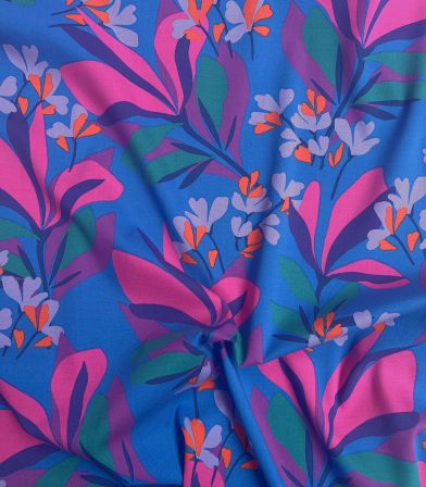 Tissu viscose élasthanne Nerida Hansen - Spring garden blue