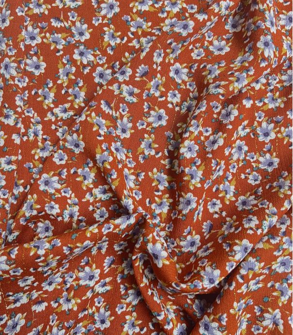 Tissu viscose crinkle gold - Fleurette ambre