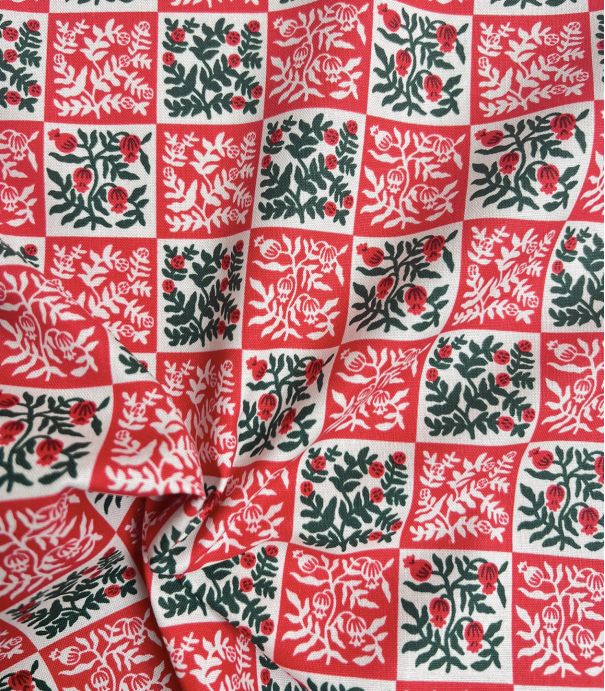 Tissu coton - Yuletide Floral Red