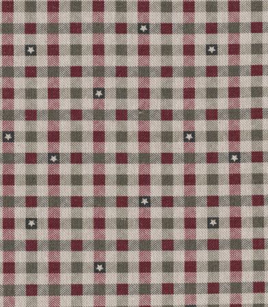 Tissu coton aspect lin - Xmas Stars Checks