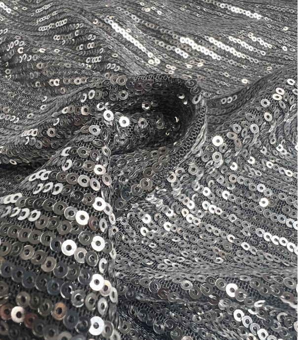 Tissu résillé sequins - Silver