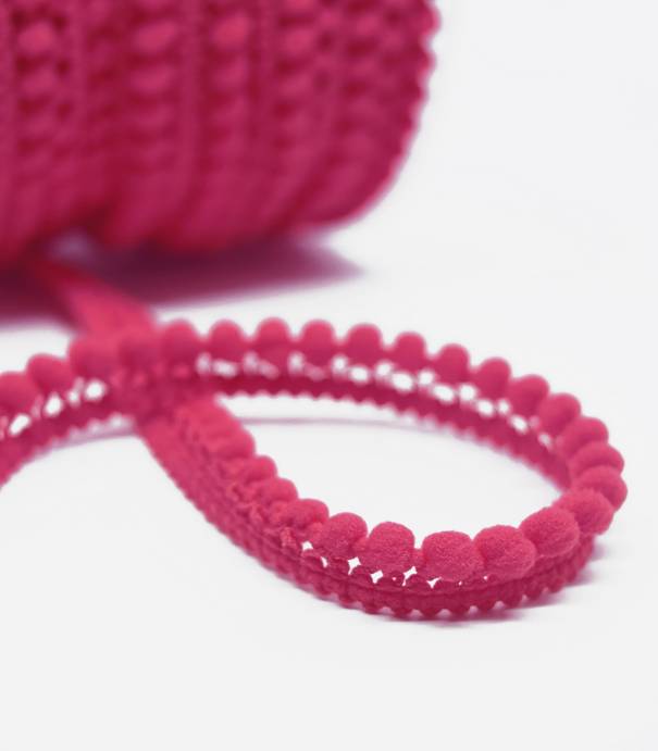 Galon pompons 5mm - fuchsia