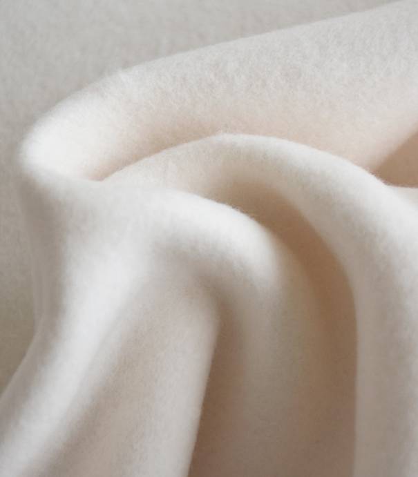 Tissu polaire coton bio - écrue